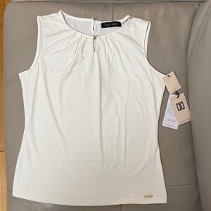 Ivanka Trump White Sleeveless Top